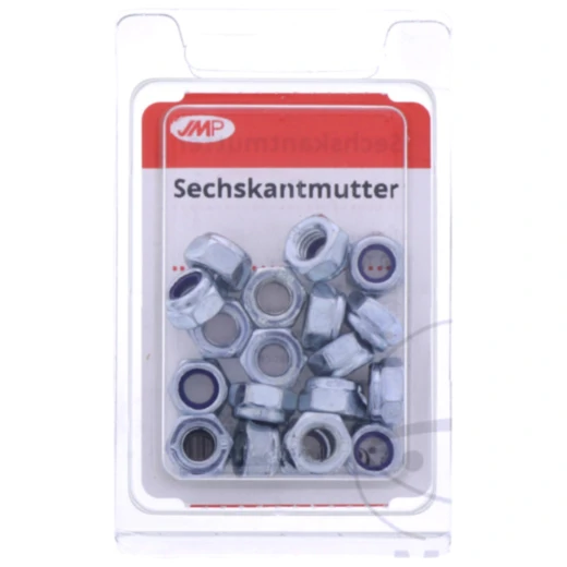 JMP Sechskantmuttern M6 DIN985, selbstsichernd, verzinkt, 20 Stück