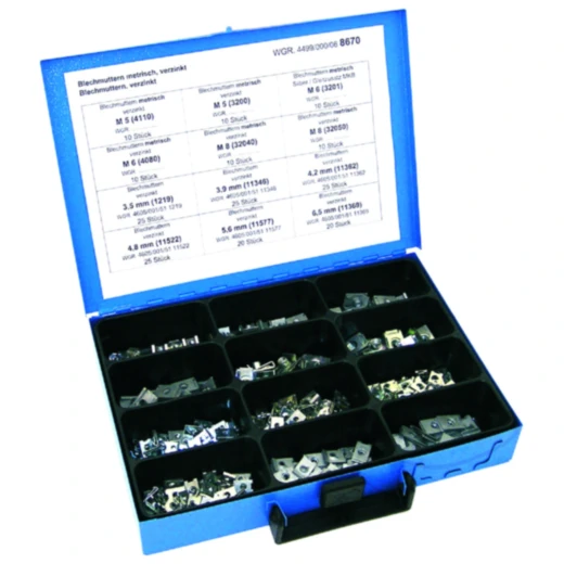 Blechmuttern Sortiment 200-teilig für Motorräder