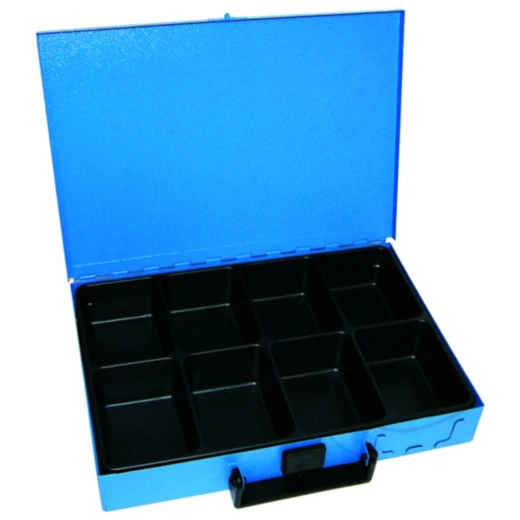Sortiments-Kasten 8-fach leer blau für Motorradzubehör