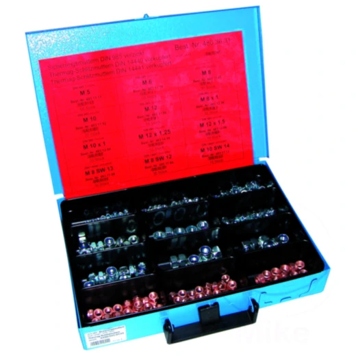 Mutter Stop Schlitz Sortiment für Motorräder Blau 8544