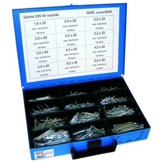 Splinte-Sortiment 1100-teilig blau für Motorrad