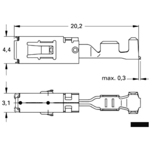 Flachsteckhülse 1.0-2.5 mm² 2.8 mm für Motorräder_0