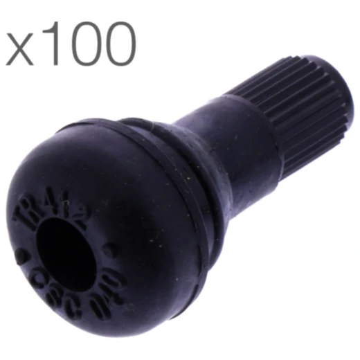 Gummiventil TR412 für Pkw und Motorräder – Packung mit 100 Stück