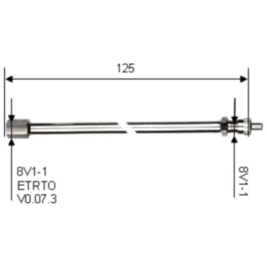 Ventilverlängerung Metall starr 125 mm für Lkw/Bus
