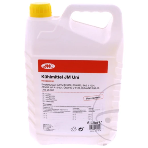 Kühlmittel JM Universal 5 Liter JMC passend für: Honda CBR, CB, CRF, Kawasaki Z, KX, VN