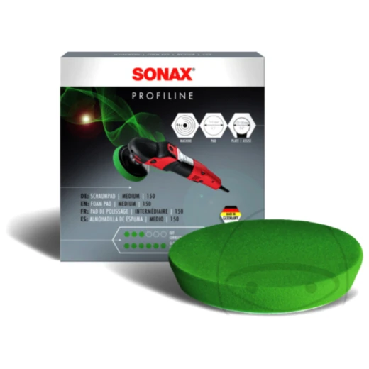 Schaumpad medium 150 mm grün für Poliermaschinen