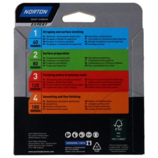 Norton Schleifscheiben 8 Loch K40 125 mm – Universelle Anwendun