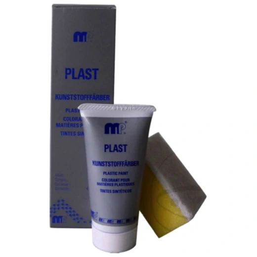 Kunststofffärber 75 ml für Motorradinnenräume schwarz mit Schwamm