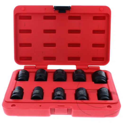 Kraft-Stecknuss Satz 6-Kant 1/2 Zoll JMP 10-teilig 13-24 mm kurz