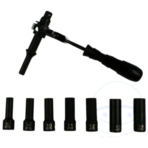 Kraft-Stecknuss Satz 3/8“ mit Gelenkschlüssel für Motorräder_1