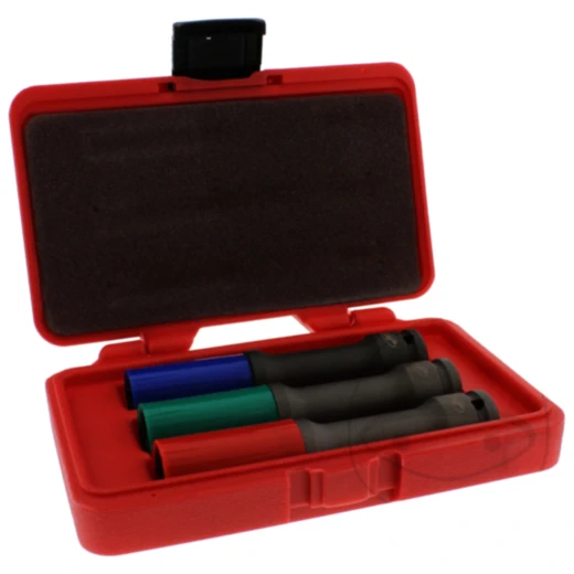 Kraft-Stecknuss Satz 6 Kant 1/2 Zoll 3 T für Alu-Sportfelgen 17, 19, 21 mm