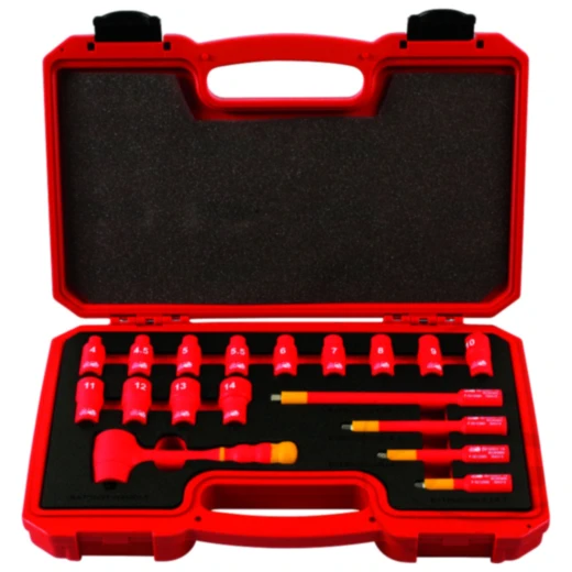 Isolierter Steckschlüssel Satz 1/4" 18-teilig für Hochvoltfahrzeuge