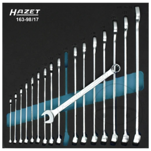 HAZET Maul-Ringschlüsselsatz 17-teilig in Einlage