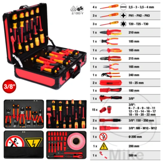 Werkzeugsatz Hochvolt 43 isolierte Werkzeuge
