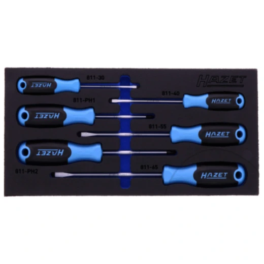 Werkzeugsatz in Einlage Schraubendreher 6-teilig für HAZET