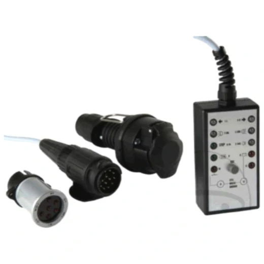 Zugwagentester 12V 7- und 13-polig mit 5 Meter Anschlusskabel für Anhänger