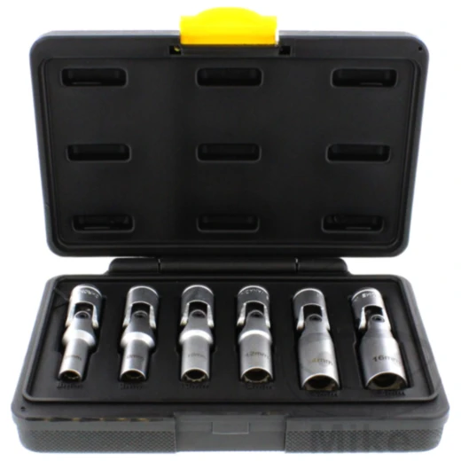 Gelenk-Steckschlüssel Satz 3/8 für Glühkerzen 6-teilig 8-16 mm_0