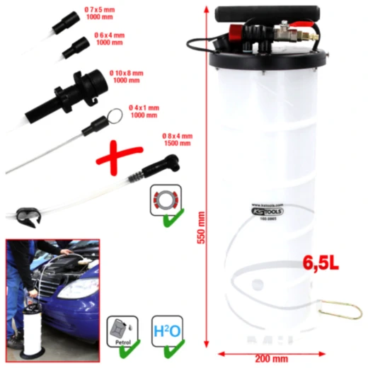 Vakuum Absaugpumpe 6,5 Liter mit 5 Sonden