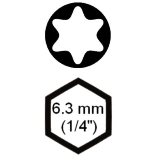 Bit Torx T9 für Schraubendreher 1/4" 25 mm_0