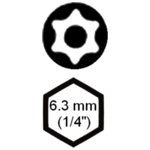 Torx® T7 Bit mit Bohrung 25 mm 1/4 Zoll_0
