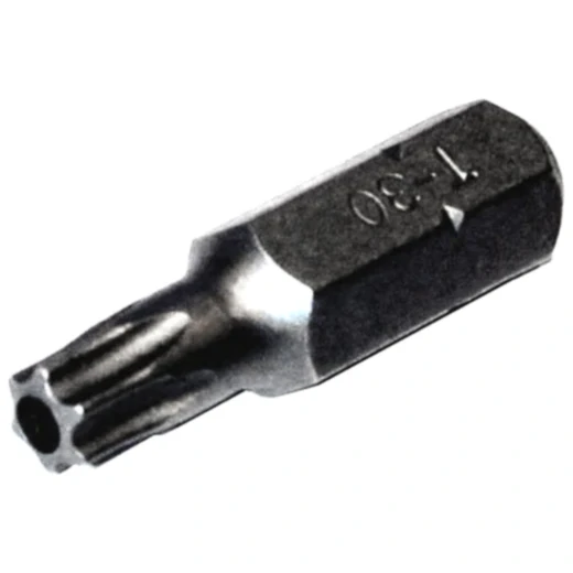 Bit Torx T30 1/4" mit Bohrung Länge 25 mm