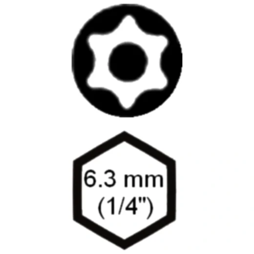 Bit Torx T30 1/4" mit Bohrung Länge 25 mm_0
