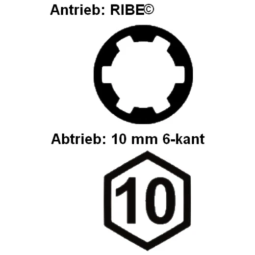 RIBE® Bit M14 10 mm 6-kant Länge 75 mm für Motorräder_0