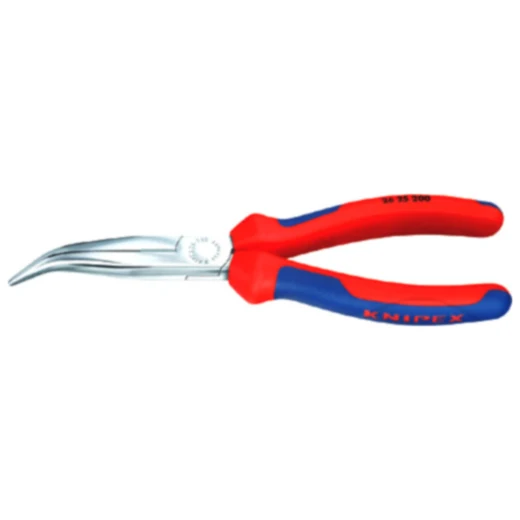 Knipex Flachrundzange gebogen 200 mm verchromt mit 2K Griff
