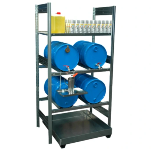 Fassregal mit Auffangwanne für 4x60 L Fässer