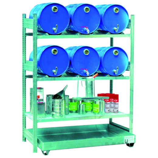 Fassregal für 6x60 Liter mit Auffangwanne
