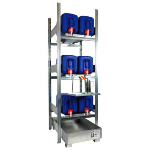 KANISTERREGAL für 6 x 20 l mit Auffangwanne