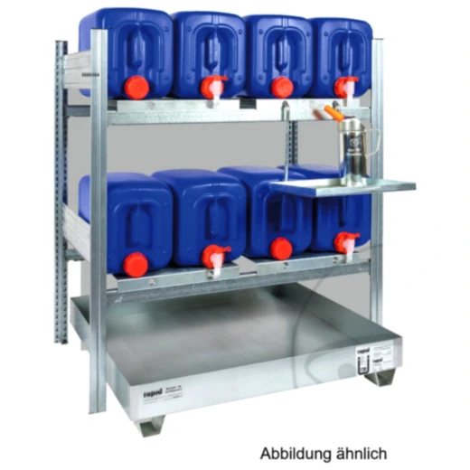 KANISTERREGAL für 8x20 Liter mit Auffangwanne