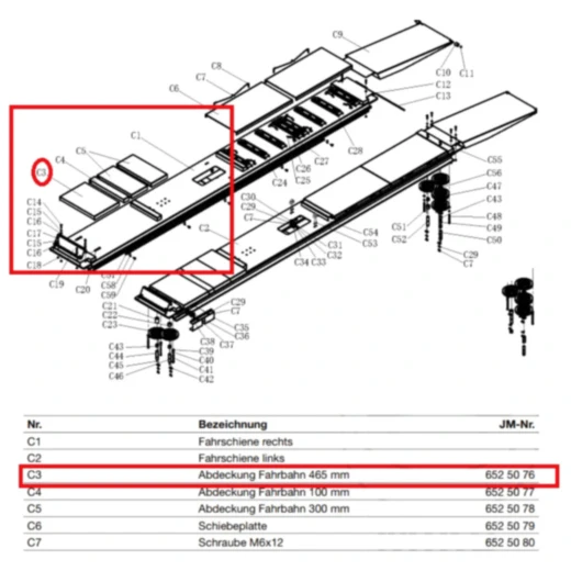 Abdeckung für 4-Säulenbühne JMP Fox 5500 AMS