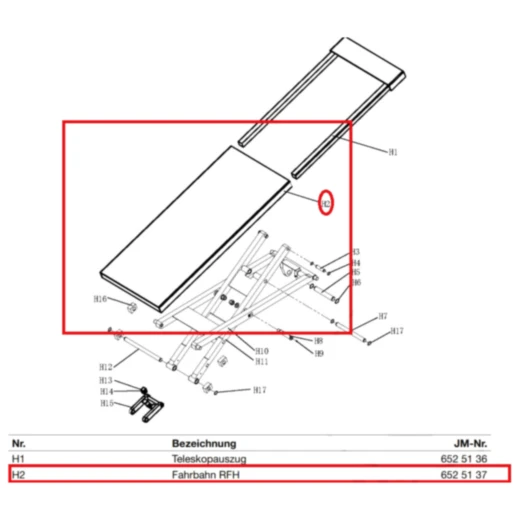 JMP Fahrbahn für 4-Säulenbühne FOX 5500 AMS