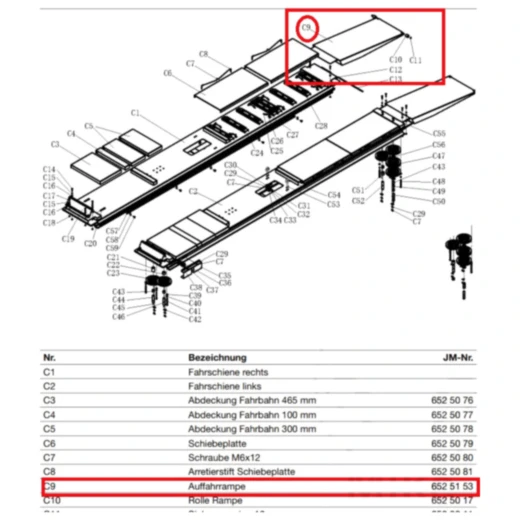 Auffahrrampe JMP für 4-Säulenbühne FOX 5500 AMS