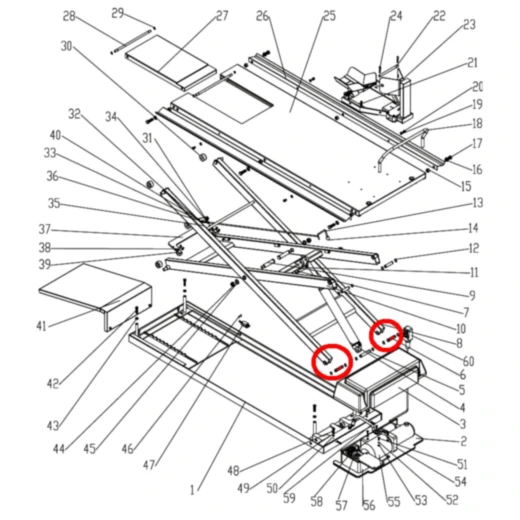 Hebebühne Gelenk Pin für JMP 500 / Lux_0