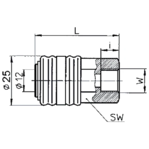 Standardkupplung DN 7,2 mit Innengewinde 1/4" für Schnellkupplu