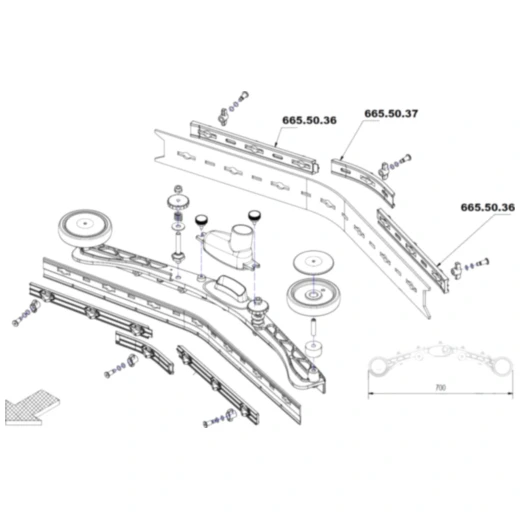 LEISTE SAUGLIPPE hinten außen Rex 510