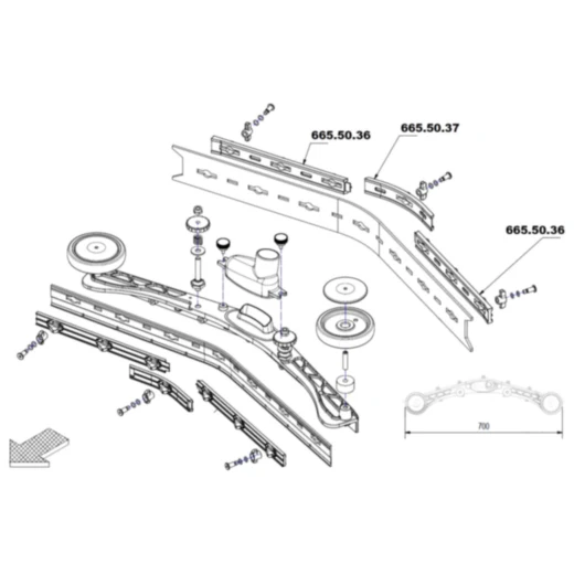 Sauglippe Leiste hinten innen für JMP REX 510
