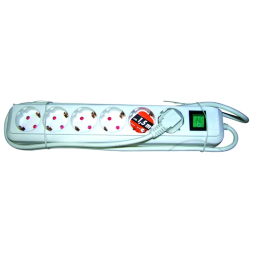 Steckdosenleiste 6-fach mit Schalter 1.5m für Zuhause