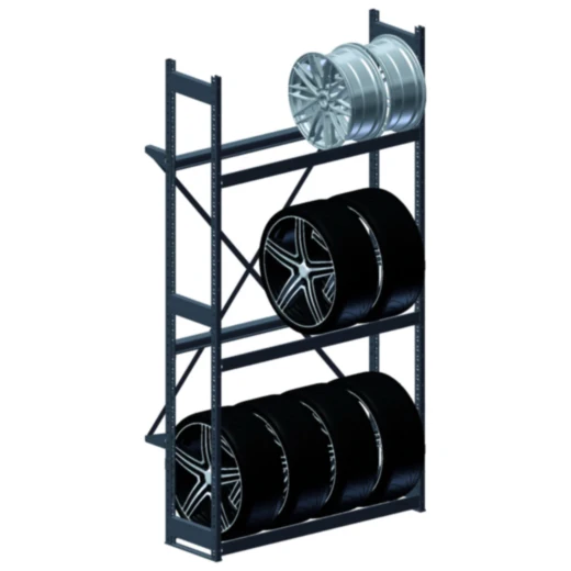 Reifen- und Felgenregal für vielseitige Lagerung