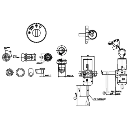 Schlosssatz JMP 3 teilig passend für: Aprilia Mojito, Habana, H
