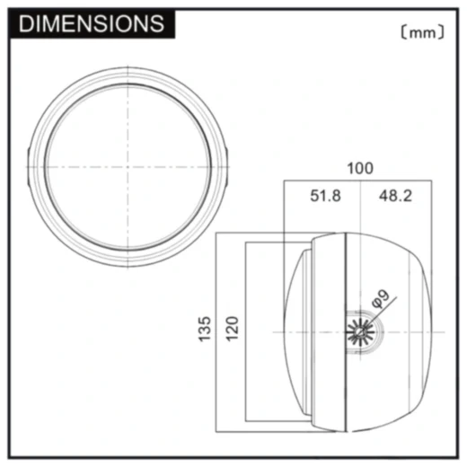 Scheinwerfer LED 4 3/4 Daytona schwarz_0