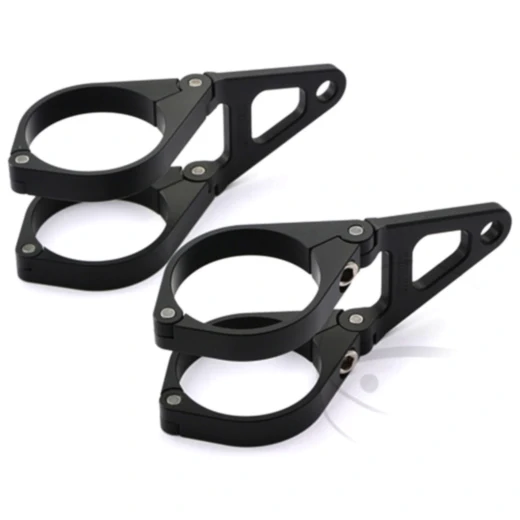 Lampenhalter Aluminium schwarz 49 mm kurz für Motorräder