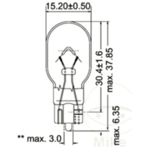 Lampe 12V16W JMP W2. 1X9. 5D Inhalt 1 Stück passend für: Honda