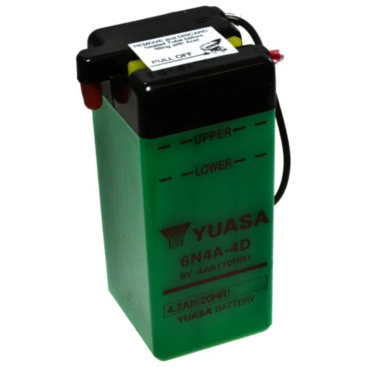 Batterie Motorrad 6N4A - 4D Yuasa passend für: Yamaha RD, FS1, DT