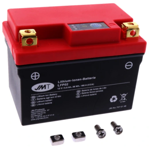 Batterie Motorrad LFP02 JMT Lithium - Ionen mit Anzeige passend für: Kove NK