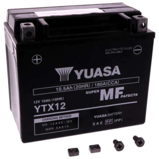 Batterie Motorrad YTX12 wet Yuasa Alternative: 7073943 passend für: Kawasaki KLE, VN, W