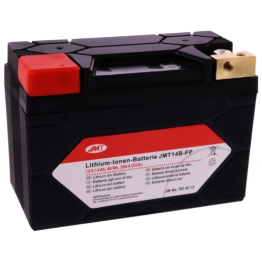 Batterie Motorrad JMT14B - FP JMT Lithium - Ionen mit Anzeige passend für: Ducati Monster, Scrambler, Multistrada
