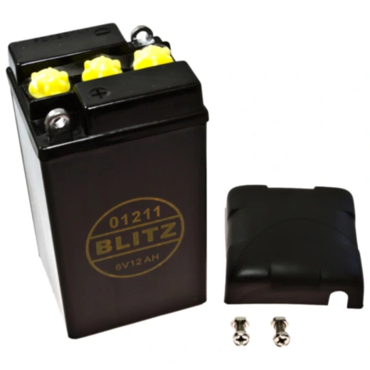 Batterie Motorrad 01211 schwarz 6V Blitz mit Deckel passend für: BMW R